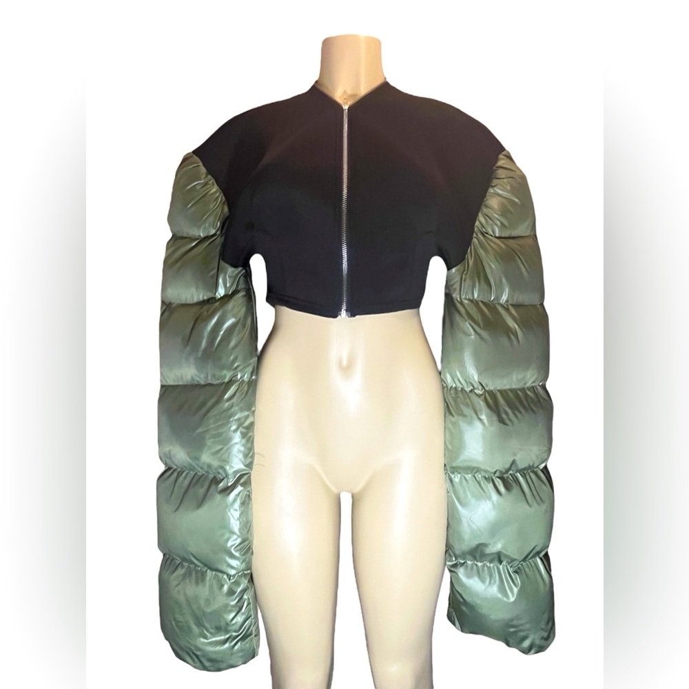 Cropped Bomber Coat with XL Puffer Arms - EOY Sale Item
